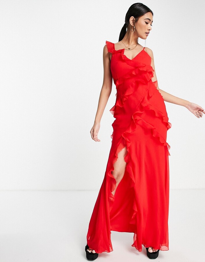 ruffle back dress