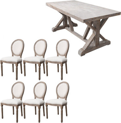 Brishher American style rectangular retro dining table set