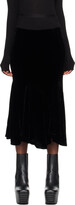 Black Divine Bias Midi Skirt 
