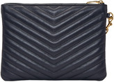 Thumbnail for your product : Saint Laurent Navy Quilted Monogram Pouch