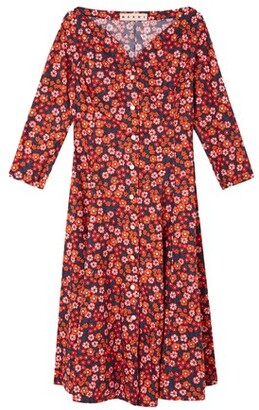 Marni All-over print flared-skirt shirt dress