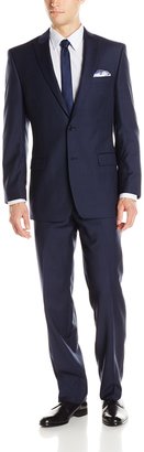Calvin Klein Men's Plaid 2 Button Side Vent Peak Lapel Slim Fit Suit
