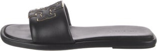 Tory Burch Leather Slides Black Designer