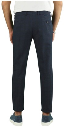 Berwich Morello Overcheck Blue Chino Trousers