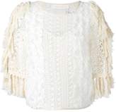 Thumbnail for your product : See by Chloe See By Chloé fringed open knit top