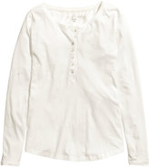 Thumbnail for your product : H&M Jersey Top with Buttons - White - Ladies