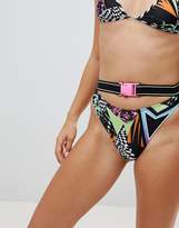 Thumbnail for your product : Jaded London Multi Print Bikini Bottom with Belt Detail