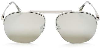 Le Specs Women's Liberation Mirrored Brow Bar Aviator Sunglasses, 57mm