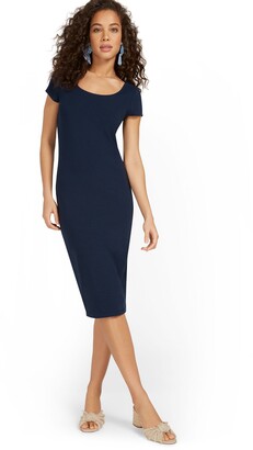New York & Co. Scoopneck Cap-Sleeve Midi Dress - Everyday Collection |