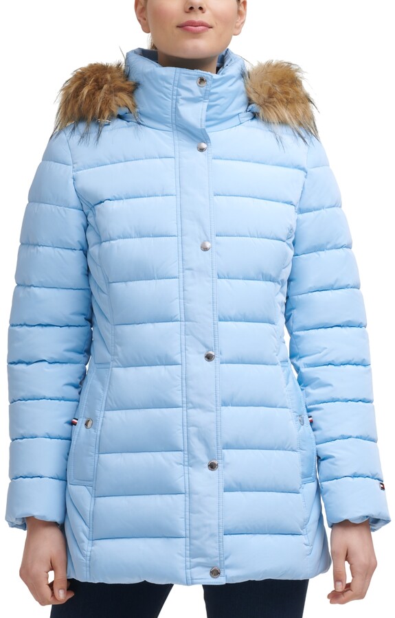 blue bubble coat womens