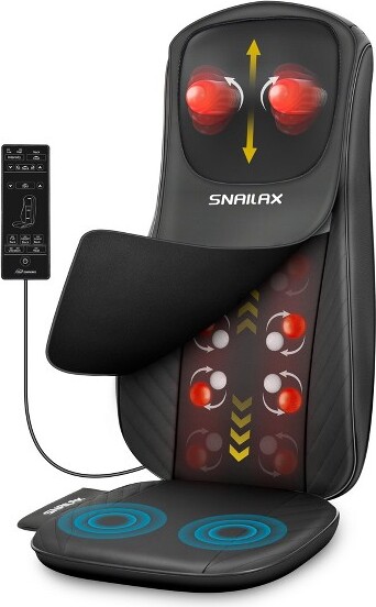 Snailax Heated Shiatsu Neck & Back Massager - Full Back & Shoulder Pain Relief