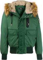 Thumbnail for your product : Diesel faux-fur hood padded jacket
