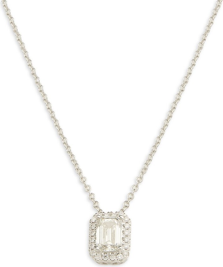 14K White Gold & 0.80-0.94TCW Lab-Grown Diamond Pendant Necklace/17"
