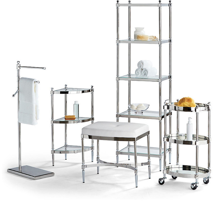 Frontgate Lyndon Bath Storage Matte Black, 5tier Corner Etagere in