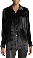 Thumbnail for your product : J Brand Nora Button-Front Velvet Shirt