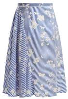 Thumbnail for your product : Altuzarra Sundew Stripe Print Fluted Silk Skirt - Womens - Blue White