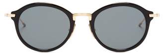Thom Browne Round Acetate And Metal Sunglasses - Mens - Gold