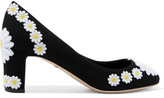 Thumbnail for your product : Dolce & Gabbana Floral-Appliquéd Canvas Pumps