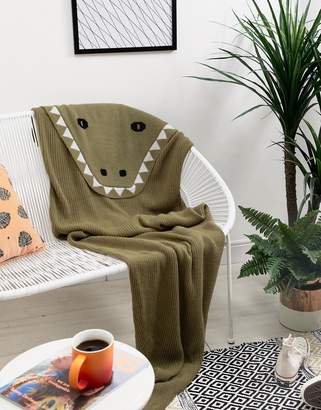 ASOS DESIGN novelty blanket with crocodile design