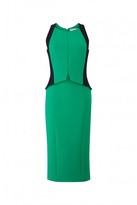 Thumbnail for your product : Amanda Wakeley Springsteen Emerald Panelled Midi Dress