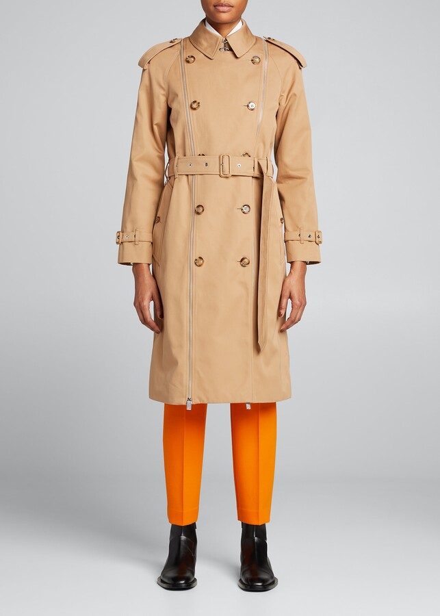 Burberry Double-Breasted Zipper Trench Coat - ShopStyle