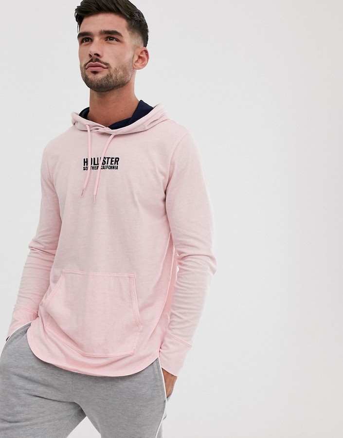 pink hollister hoodie men