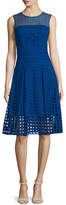 Thumbnail for your product : Milly Sleeveless Square-Eyelet Cotton Dress, Cobalt