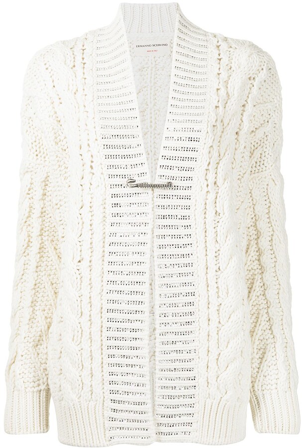 Femme Mesdames Chunky Cable Knit Cardigan Bouton Manches Longues Grand-père grandes tailles 