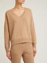 Thumbnail for your product : Allude V Neck Cashmere Sweater - Womens - Camel