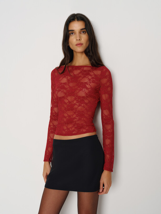 Reformation Adriano Lace Knit Top