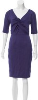 Thumbnail for your product : Lela Rose Ruched Knee-Length Dress
