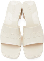 Thumbnail for your product : Gucci Off-White Rubber Slide Heeled Sandals