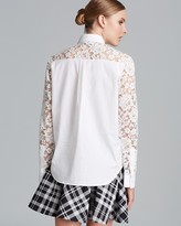 Thumbnail for your product : DKNY Lace Inset Button Front Shirt