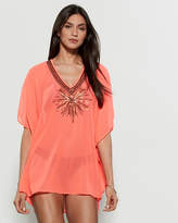 Thumbnail for your product : Club Z Collection Beaded V-Neck Dress Swim Cover-Up