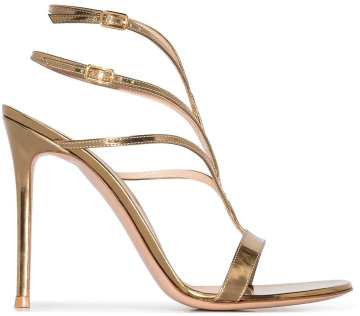 gold strap heels