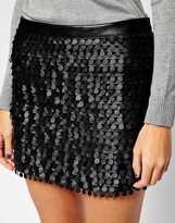 Thumbnail for your product : Sisley Mini Skirt with Leather Look Fringing