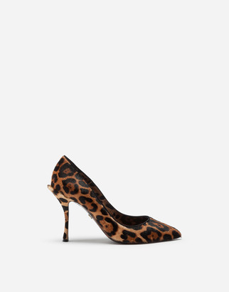 leopard pony hair heels