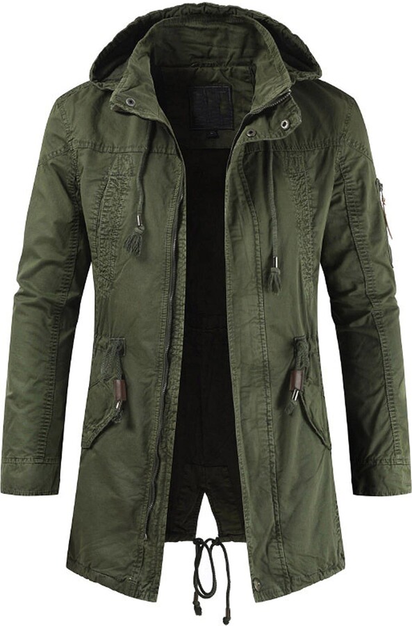 Mens Military Jacket Hooded Breathable Tactical Windbreaker Work Coat Outwear UK