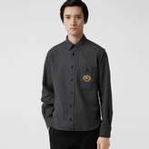 Thumbnail for your product : Burberry Embroidered Crest Flannel Shirt