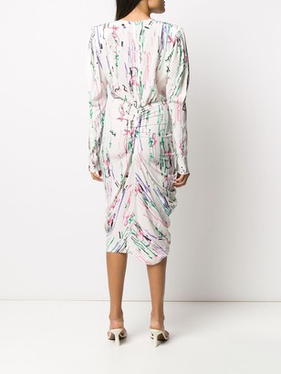 Isabel Marant Abstract-Print Draped Midi Dress