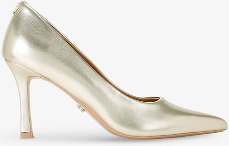 Carvela Womens Gold Corletta Pointed-Toe Metallic Faux-Leather Heeled Courts Eur 37 / 4 Uk Women