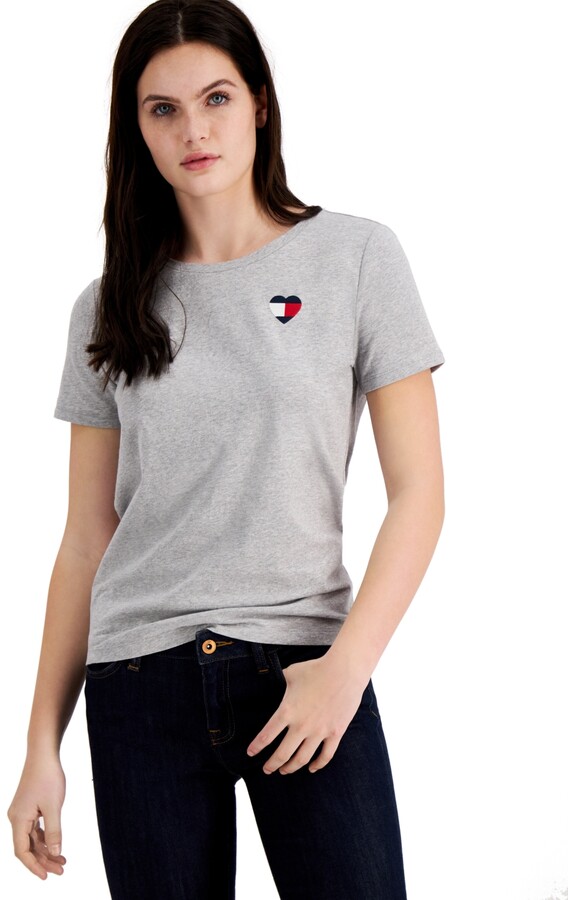 Tommy Hilfiger Women's Gray T-shirts | ShopStyle
