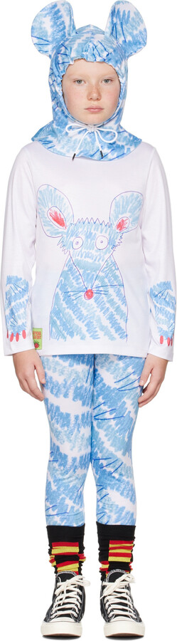 Chopova Lowena SSENSE Exclusive Kids White & Blue Fuzzy Mouse Costume