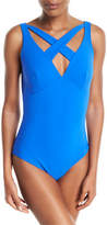 Thumbnail for your product : Chiara Boni La Petite Robe Clorinda Strappy Cutout V-Neck One-Piece Swimsuit