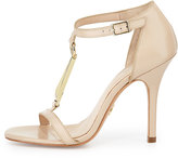 Thumbnail for your product : Pour La Victoire Yolanda Golden T-Strap Dress Sandal, Nude