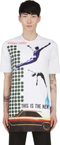 Thumbnail for your product : Raf Simons White & Green A-Line Collage Print Top