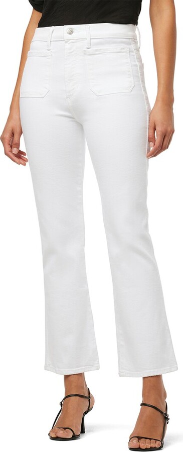 Joe's Jeans White High Rise Crop Bootcut Jean