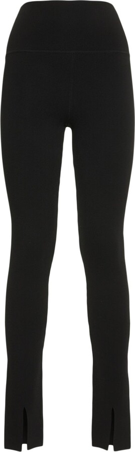 $490 VB Body Victoria Beckham Women's Black Slit-Hem Leggings
