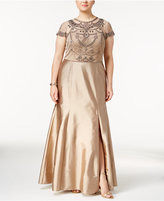 Thumbnail for your product : Adrianna Papell Plus Size Beaded Popover Gown