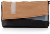 Thumbnail for your product : POVERTY FLATS by rian Color-Block Faux-Leather Asymmetric Clutch, Black/Tan